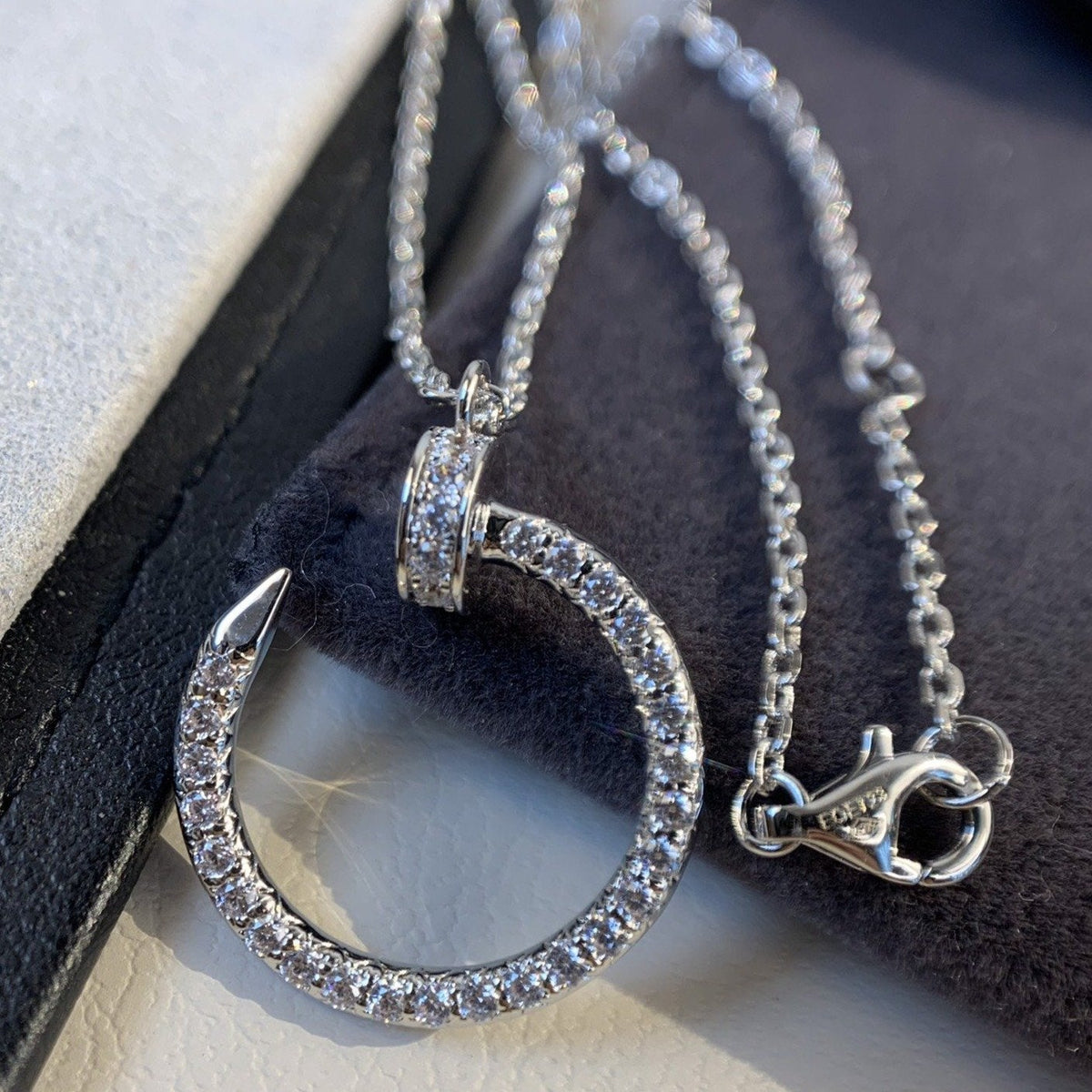 [⭐moonlume]JUSTE NECKLACE SILVER DIAMONDS