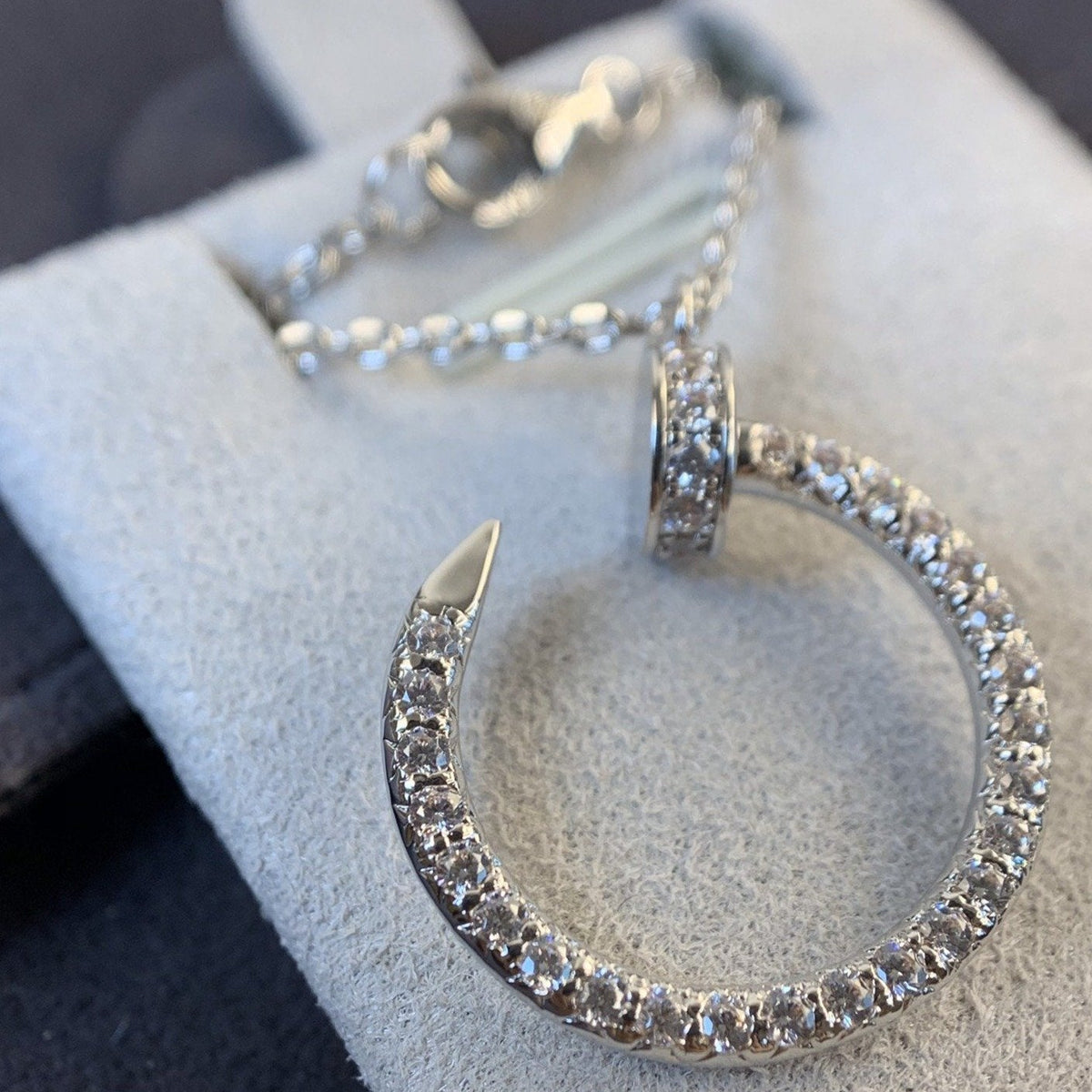 [⭐moonlume]JUSTE NECKLACE SILVER DIAMONDS