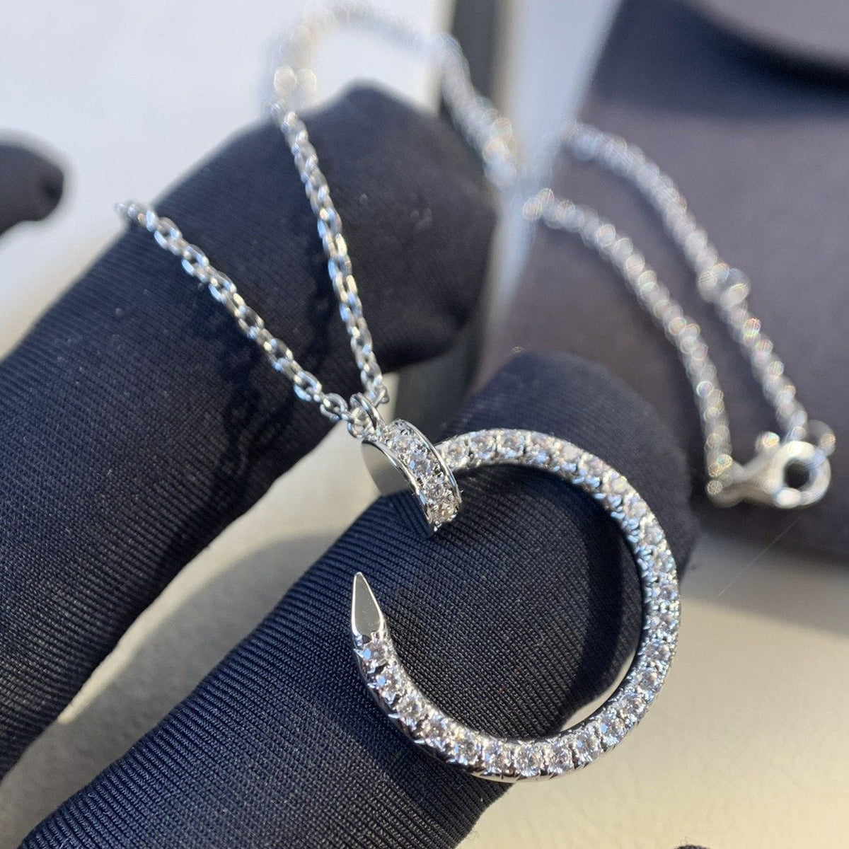 [⭐moonlume]JUSTE NECKLACE SILVER DIAMONDS