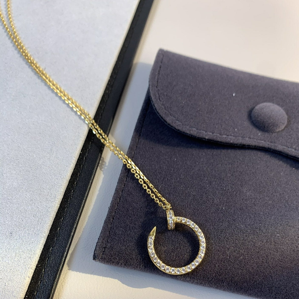 [⭐moonlume]JUSTE NECKLACE GOLD DIAMONDS