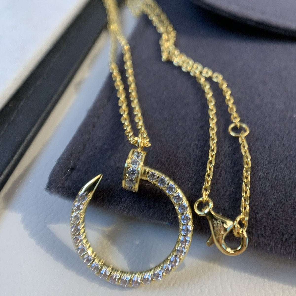 [⭐moonlume]JUSTE NECKLACE GOLD DIAMONDS