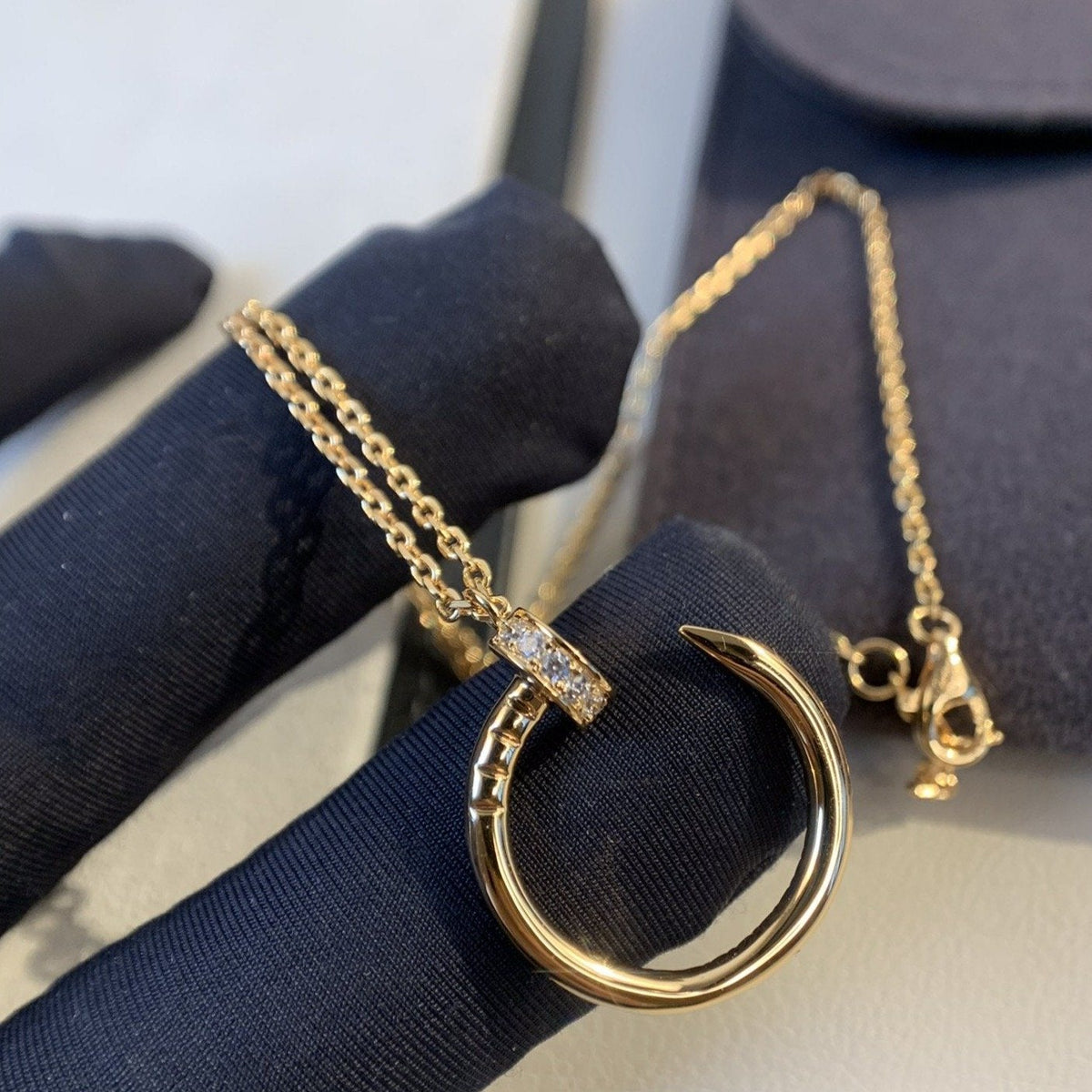 [⭐moonlume]JUSTE NECKLACE PINK GOLD DIAMONDS
