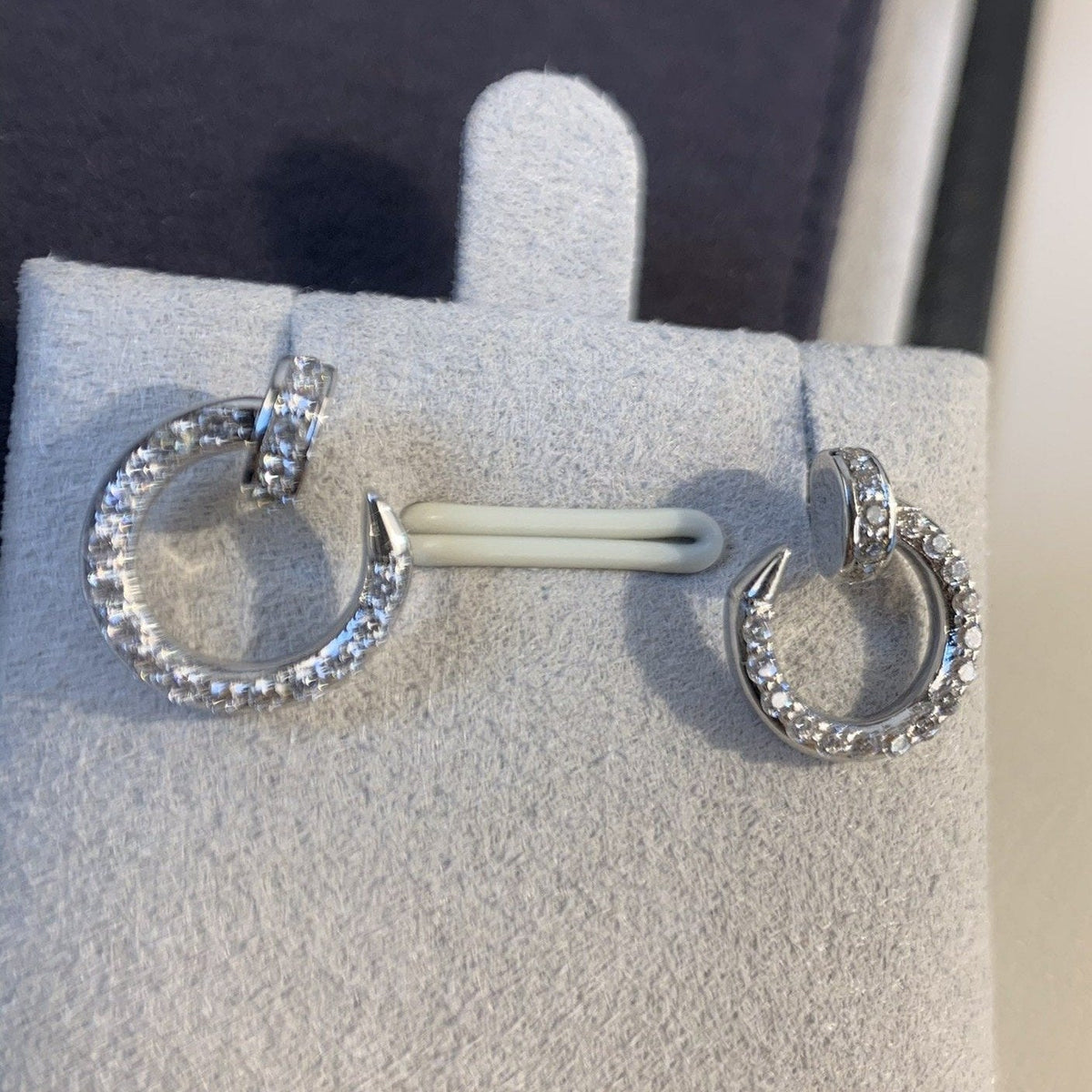 [⭐moonlume]JUSTE EARRINGS SILVER DIAMONDS
