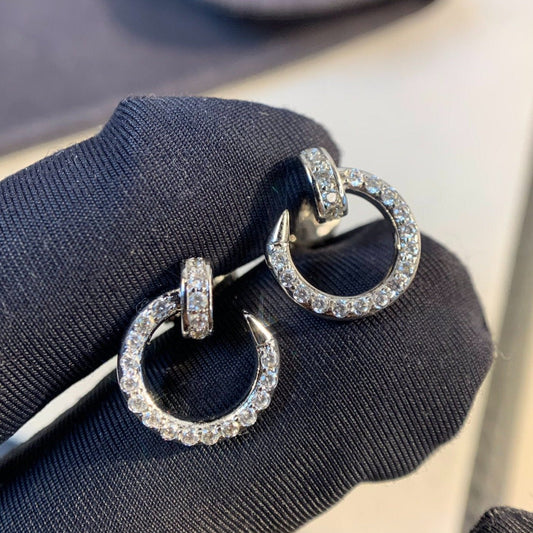 [⭐moonlume]JUSTE EARRINGS SILVER DIAMONDS
