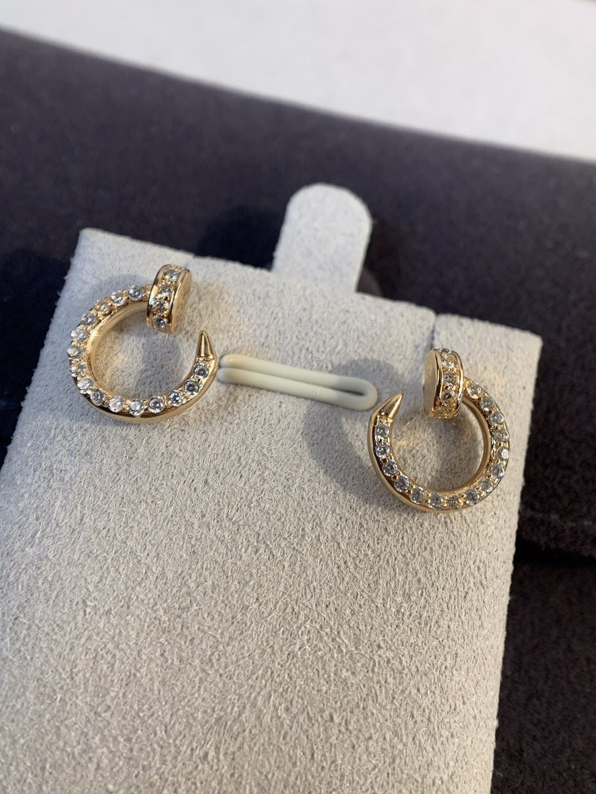 [⭐moonlume]JUSTE EARRINGS GOLD DIAMONDS