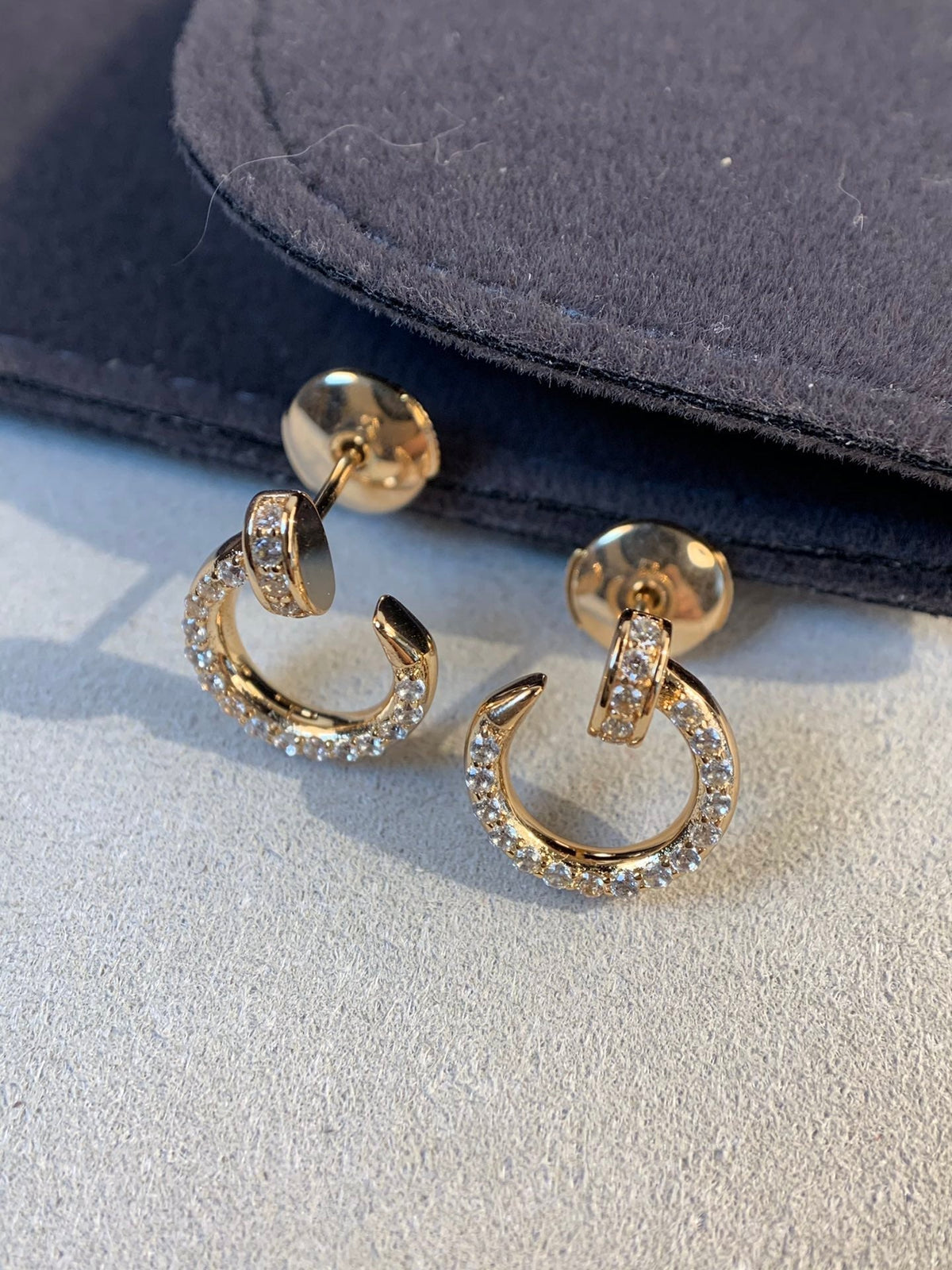 [⭐moonlume]JUSTE EARRINGS GOLD DIAMONDS