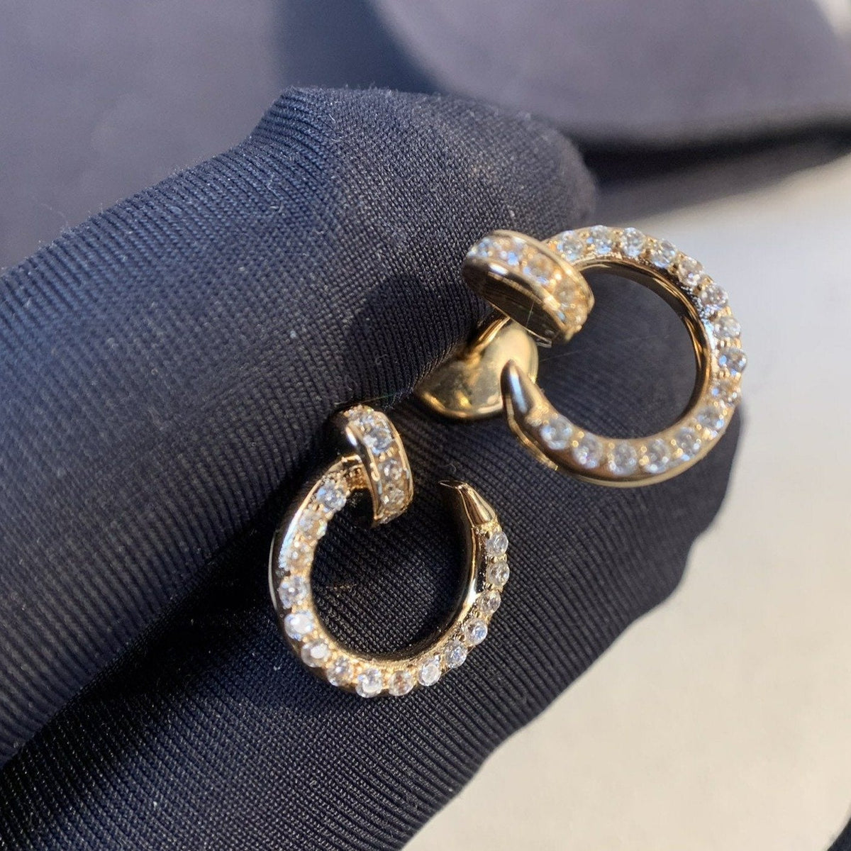 [⭐moonlume]JUSTE EARRINGS GOLD DIAMONDS