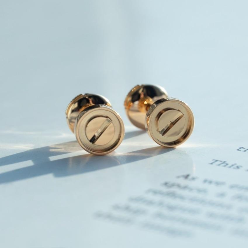 [⭐moonlume]LOVE EARRINGS PINK GOLD 10MM