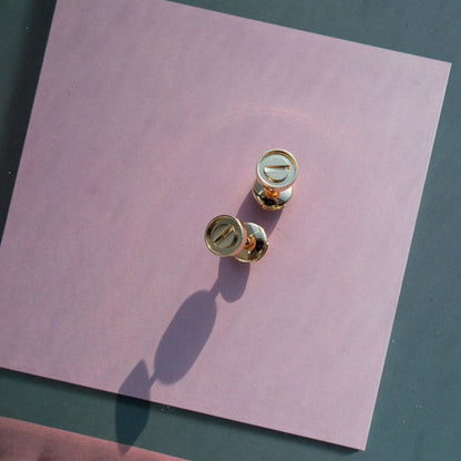 [⭐moonlume]LOVE EARRINGS PINK GOLD 10MM