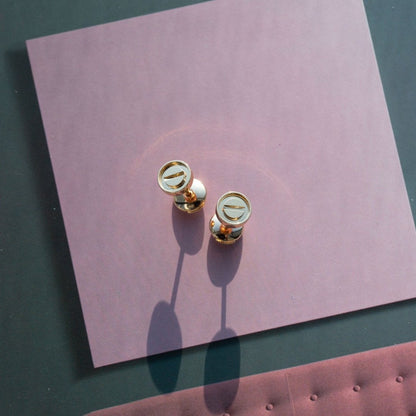 [⭐moonlume]LOVE EARRINGS PINK GOLD 10MM