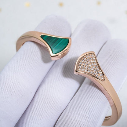 [⭐moonlume]DREAM BRACELET OPEN MALACHITE PINK GOLD