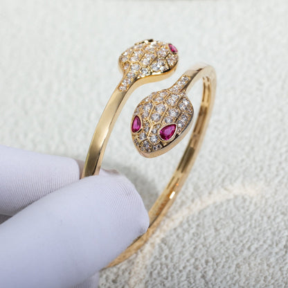 [⭐moonlume]SERPENTI BRACELET PINK GOLD DIAMOND DOUBLE SNAKE