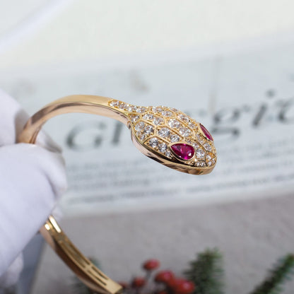 [⭐moonlume]SERPENTI BRACELET PINK GOLD DIAMOND DOUBLE SNAKE