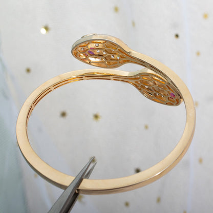 [⭐moonlume]SERPENTI BRACELET PINK GOLD DIAMOND DOUBLE SNAKE