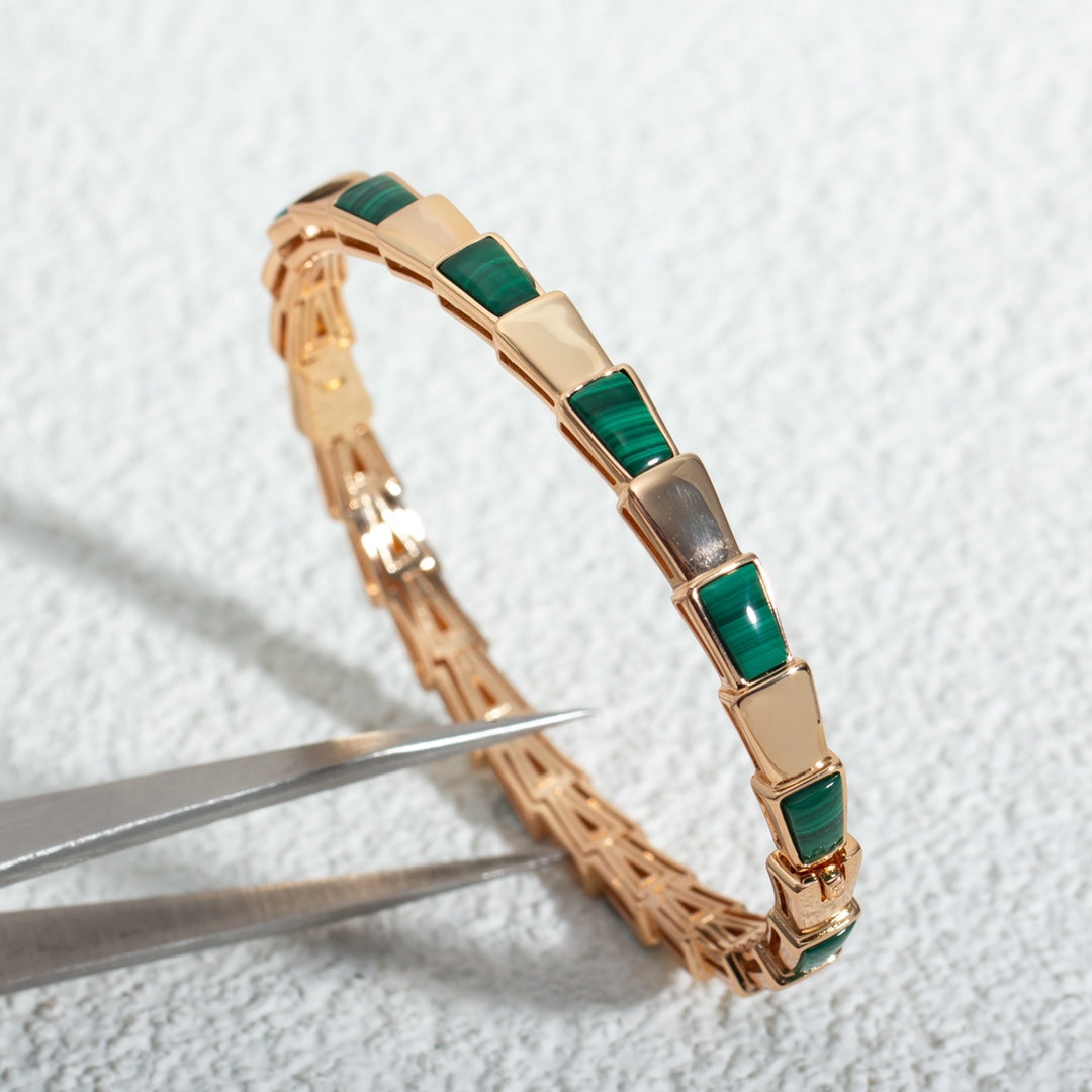 [⭐moonlume]SERPENTI BRACELET PINK GOLD MALACHITE