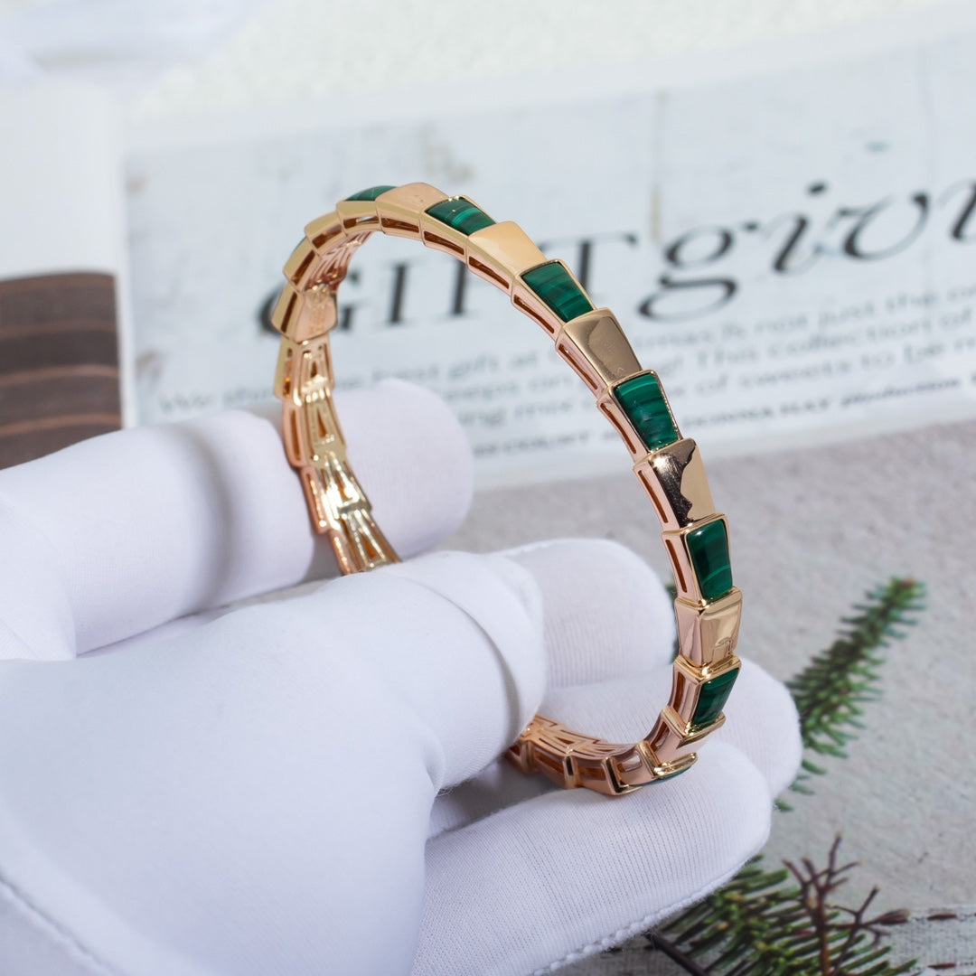 [⭐moonlume]SERPENTI BRACELET PINK GOLD MALACHITE