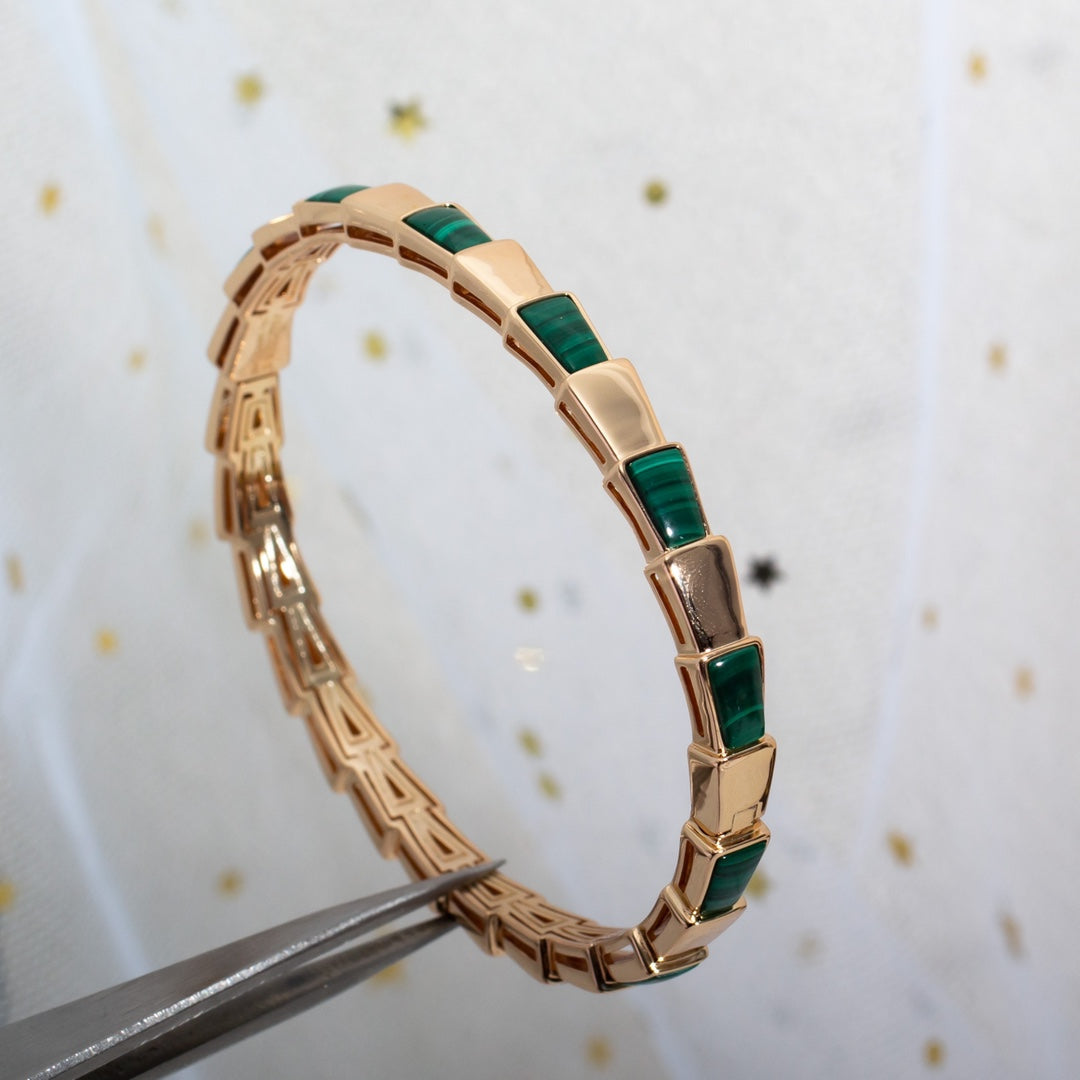[⭐moonlume]SERPENTI BRACELET PINK GOLD MALACHITE