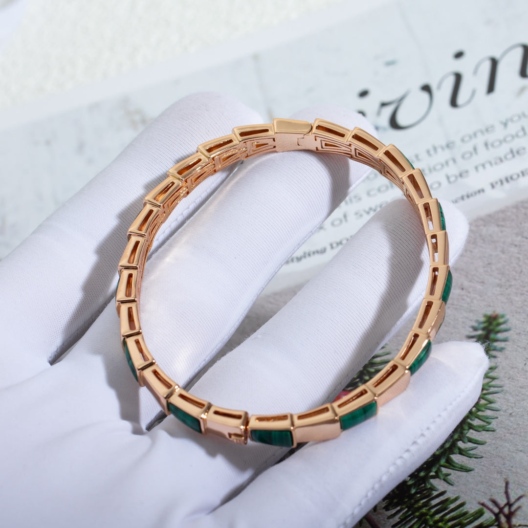 [⭐moonlume]SERPENTI BRACELET PINK GOLD MALACHITE