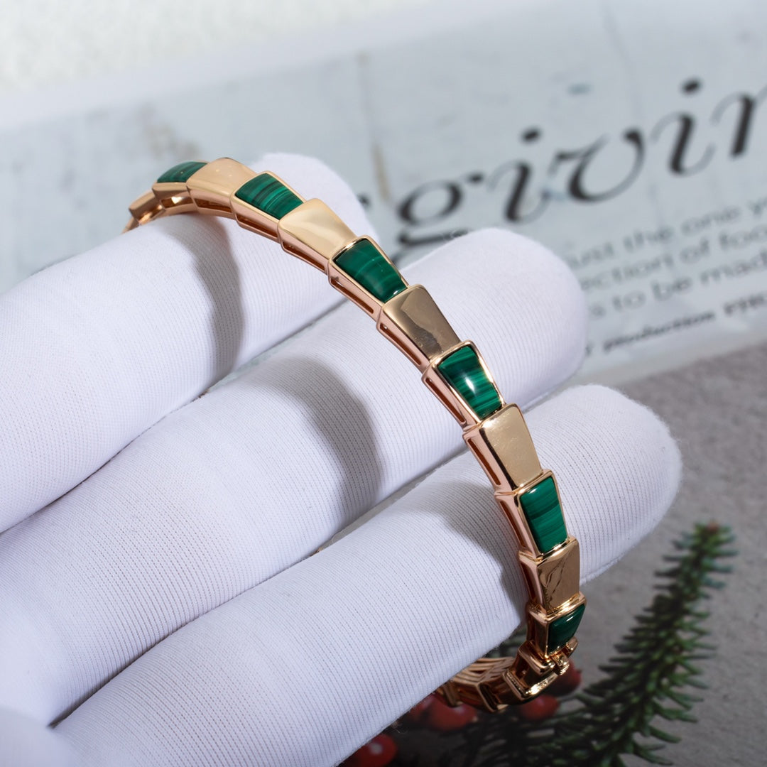 [⭐moonlume]SERPENTI BRACELET PINK GOLD MALACHITE