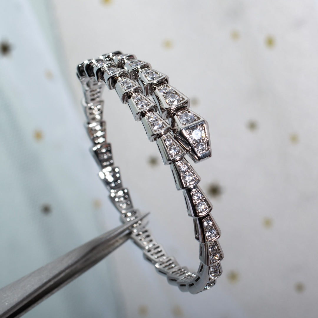 [⭐moonlume]SERPENTI BRACELET 6MM SILVER DIAMOND