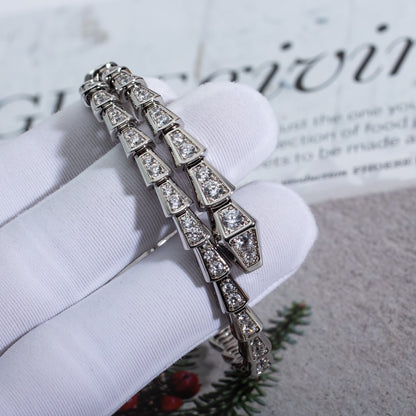 [⭐moonlume]SERPENTI BRACELET 6MM SILVER DIAMOND