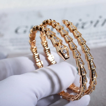 [⭐moonlume]SERPENTI BRACELET PINK GOLD DIAMOND DOUBLE ROW