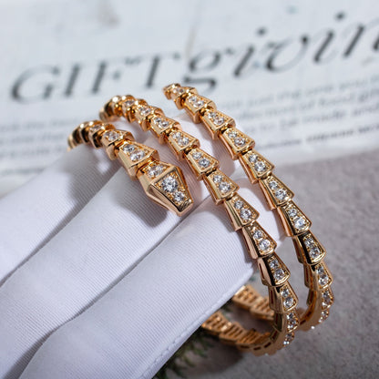 [⭐moonlume]SERPENTI BRACELET PINK GOLD DIAMOND DOUBLE ROW