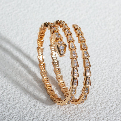 [⭐moonlume]SERPENTI BRACELET PINK GOLD DIAMOND DOUBLE ROW