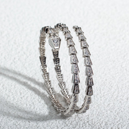 [⭐moonlume]SERPENTI BRACELET SILVER DIAMOND DOUBLE ROW