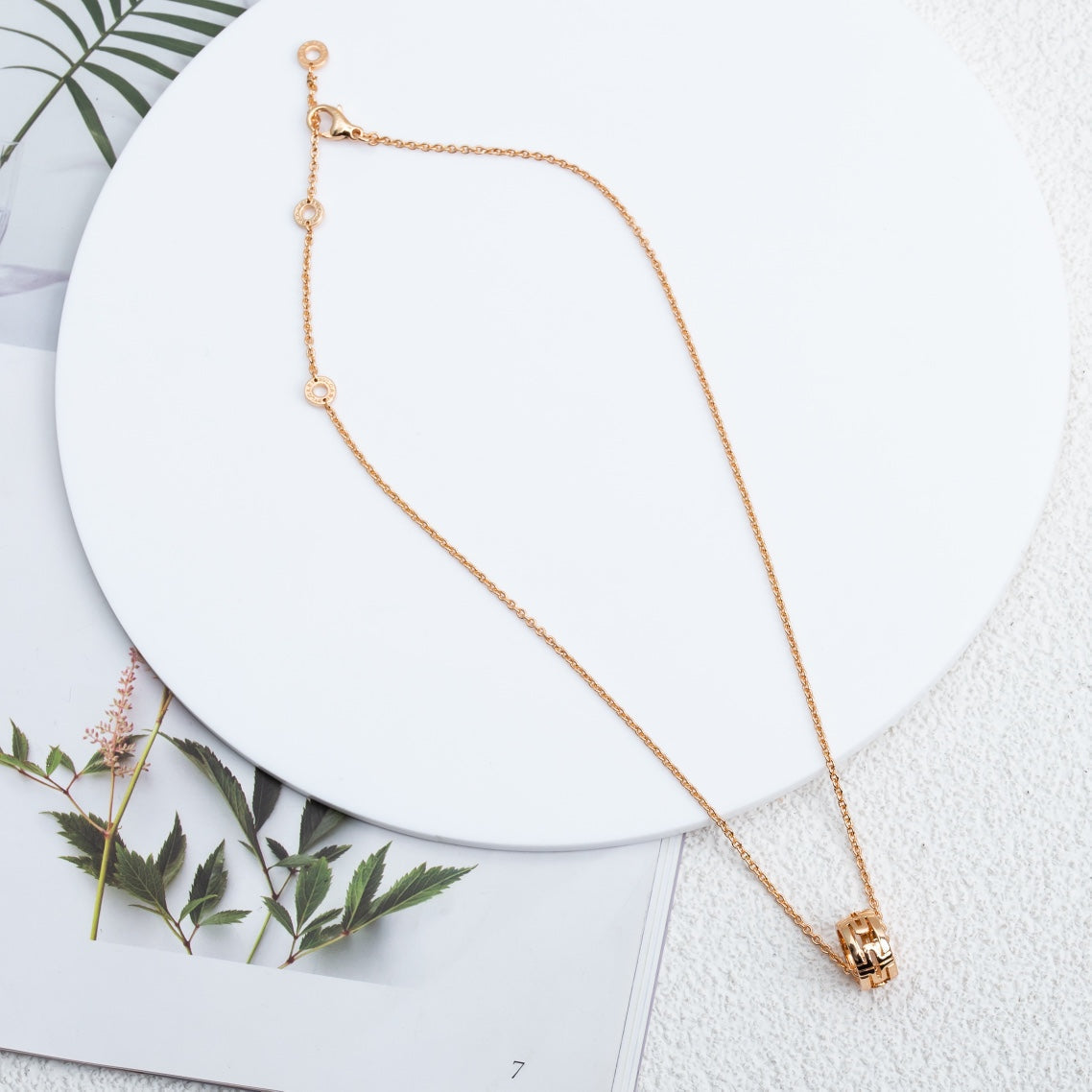 [⭐moonlume]PARENTESI NECKLACE PINK GOLD