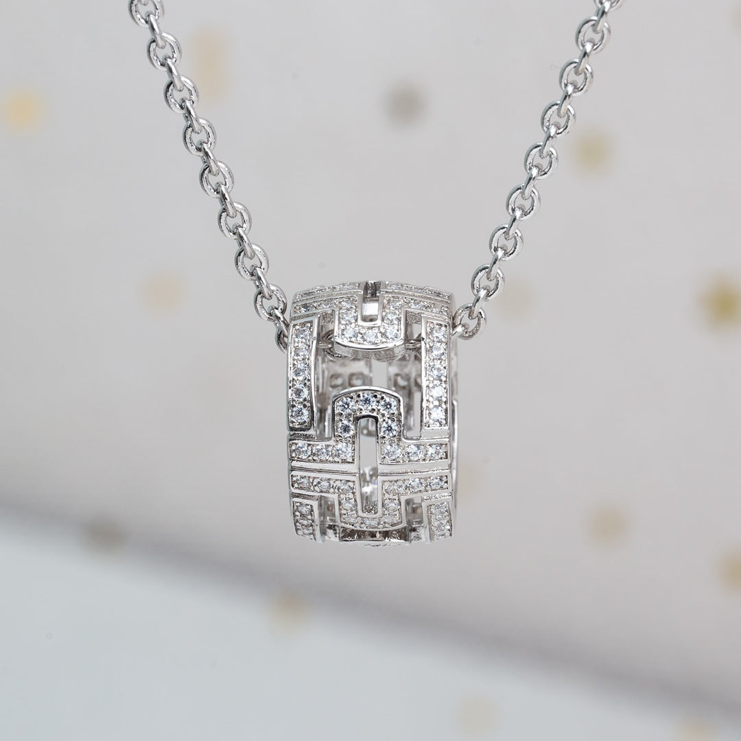 [⭐moonlume]PARENTESI NECKLACE SILVER DIAMOND
