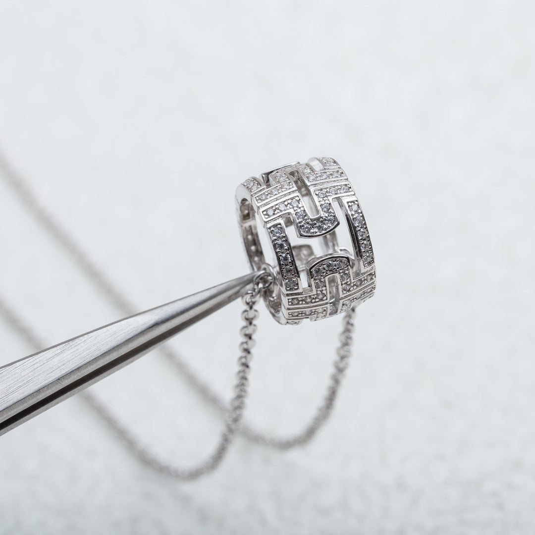 [⭐moonlume]PARENTESI NECKLACE SILVER DIAMOND