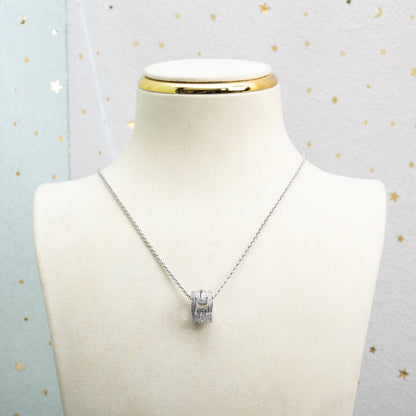 [⭐moonlume]PARENTESI NECKLACE SILVER DIAMOND