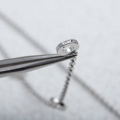 [⭐moonlume]PARENTESI NECKLACE SILVER DIAMOND