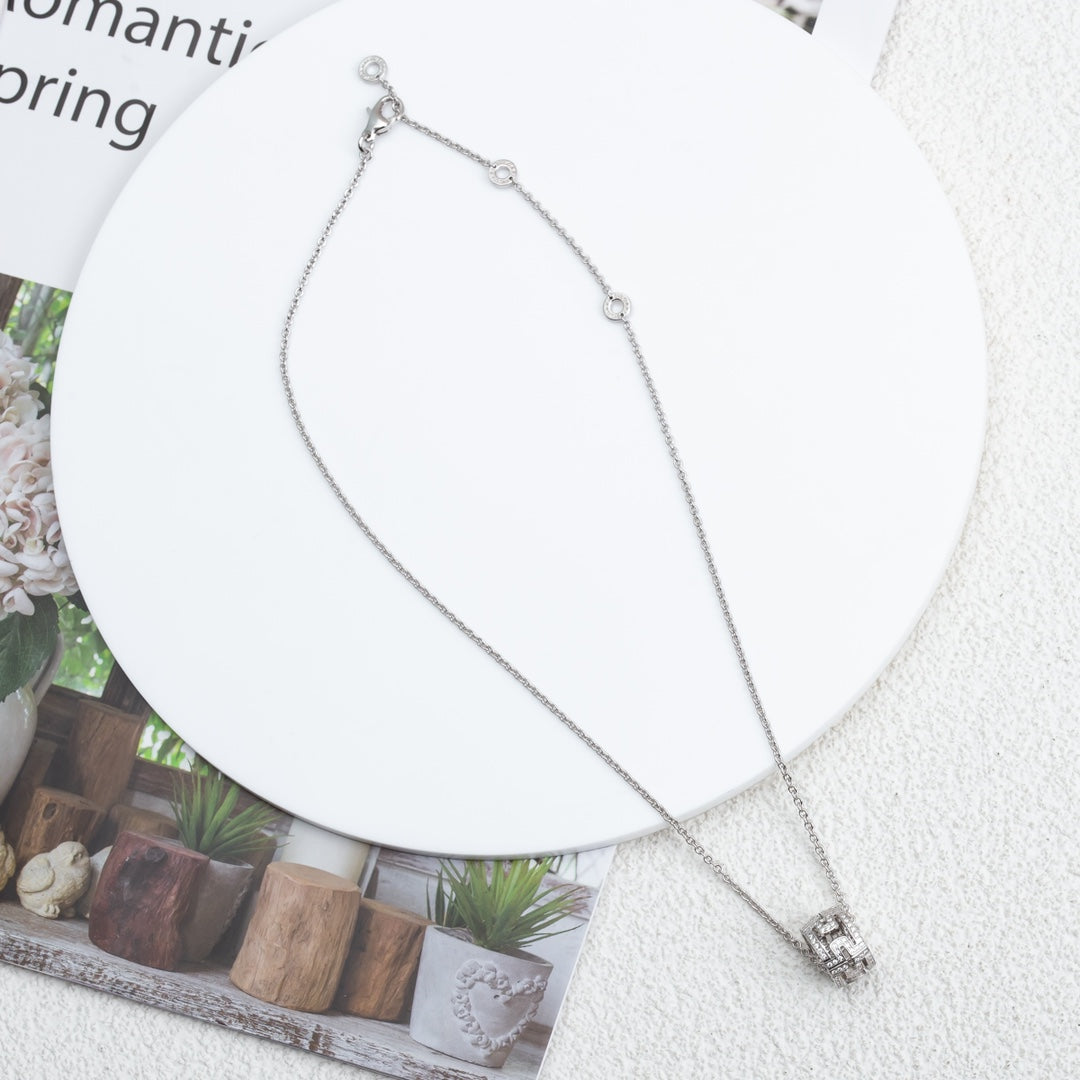 [⭐moonlume]PARENTESI NECKLACE SILVER DIAMOND