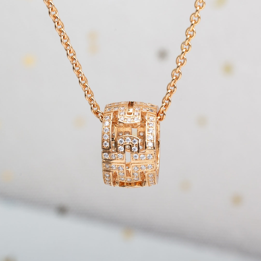[⭐moonlume]PARENTESI NECKLACE PINK GOLD DIAMOND