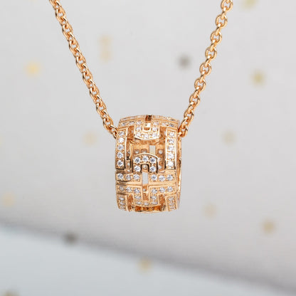 [⭐moonlume]PARENTESI NECKLACE PINK GOLD DIAMOND