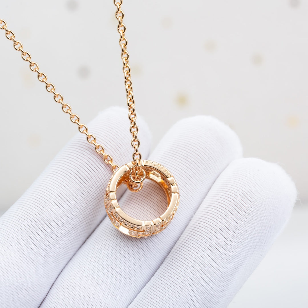 [⭐moonlume]PARENTESI NECKLACE PINK GOLD DIAMOND