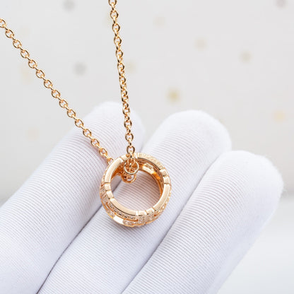 [⭐moonlume]PARENTESI NECKLACE PINK GOLD DIAMOND