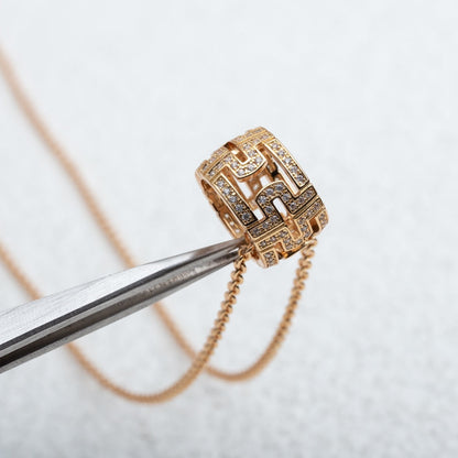 [⭐moonlume]PARENTESI NECKLACE PINK GOLD DIAMOND