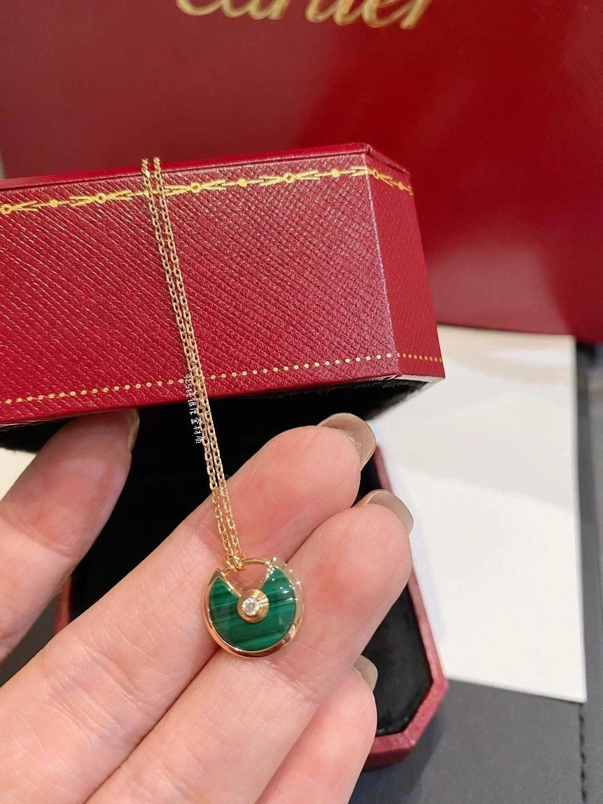 [⭐moonlume]AMULETTE ROSE GOLD MALACHITE NECKLACE