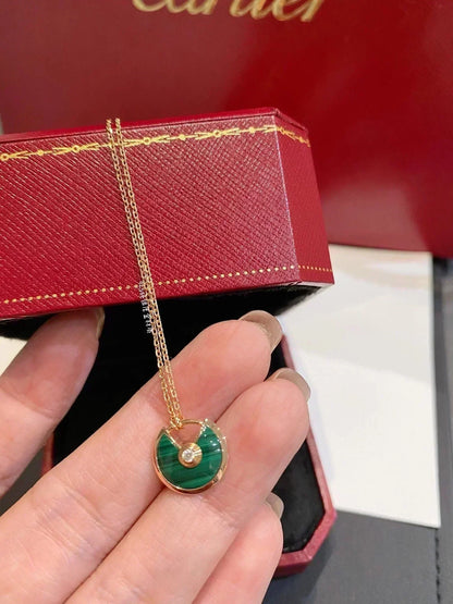 [⭐moonlume]AMULETTE ROSE GOLD MALACHITE NECKLACE