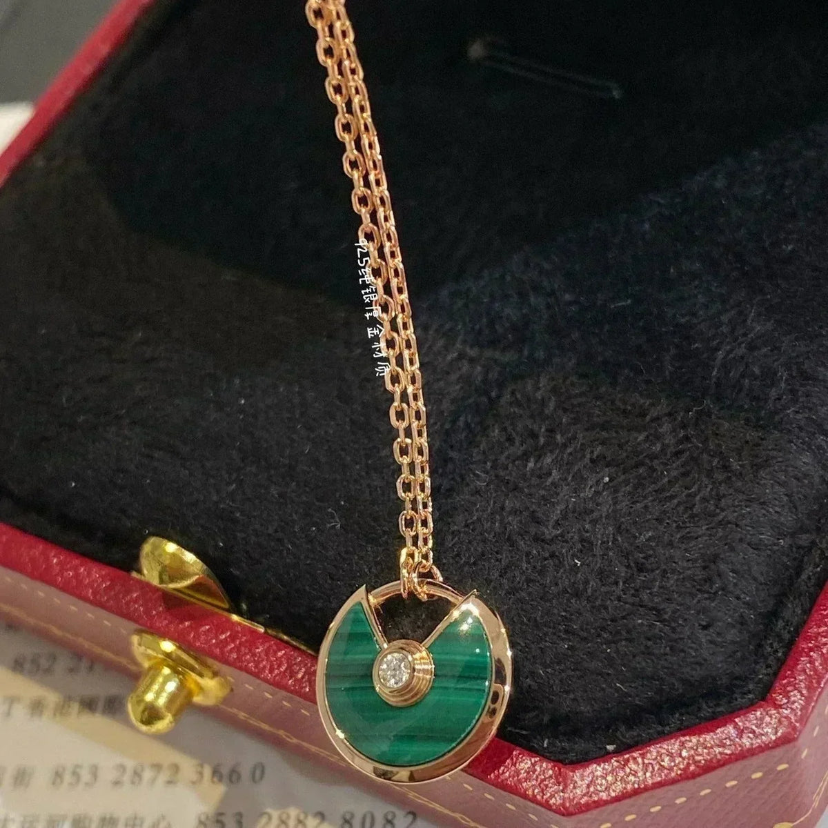 [⭐moonlume]AMULETTE ROSE GOLD MALACHITE NECKLACE