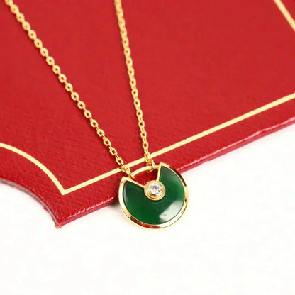 [⭐moonlume]AMULETTE GOLD MALACHITE NECKLACE