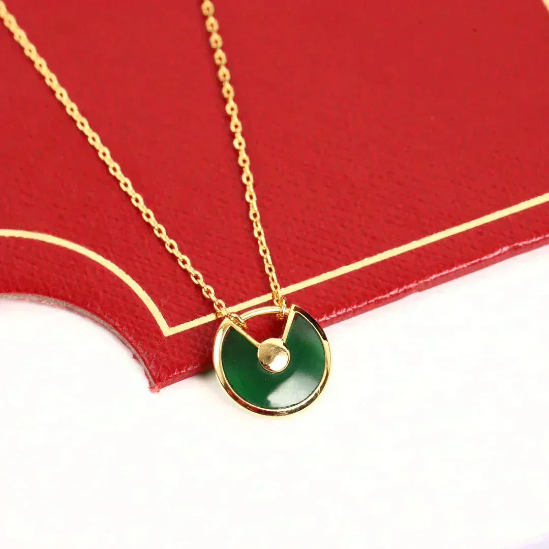 [⭐moonlume]AMULETTE GOLD MALACHITE NECKLACE