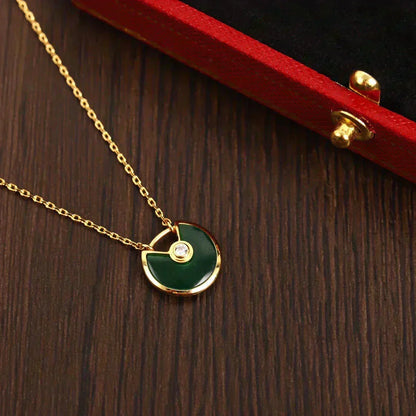 [⭐moonlume]AMULETTE GOLD MALACHITE NECKLACE