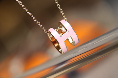 [⭐moonlume]POP H PEDANT PINK GOLD