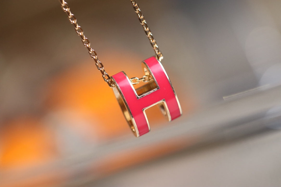 [⭐moonlume]POP H PEDANT PINK GOLD