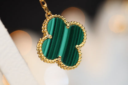 [⭐moonlume]CLOVER EARRINGS GOLD MALACHITE DIAMOND 3 MOTIF