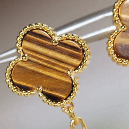 [⭐moonlume]CLOVER  2 MOTIF  TIGER EYE CARNELIAN EARRINGS